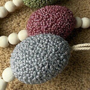 Glitter Easter egg wooden beaded garland
